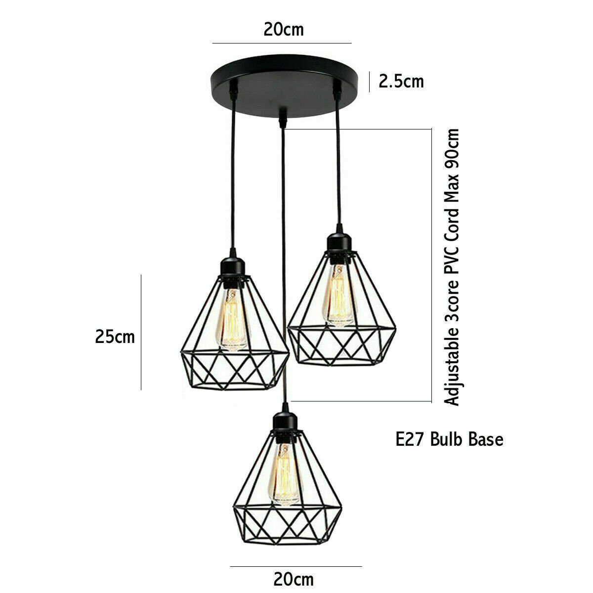 Lámpara colgante vintage de metal con pantalla industrial retro luces de techo suspendidas - Imagen 21 de 48