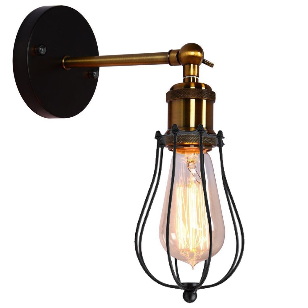 Vintage Wall Light Retro Industrial Cage Wall Lights Indoor Fitting Sconce Lamps