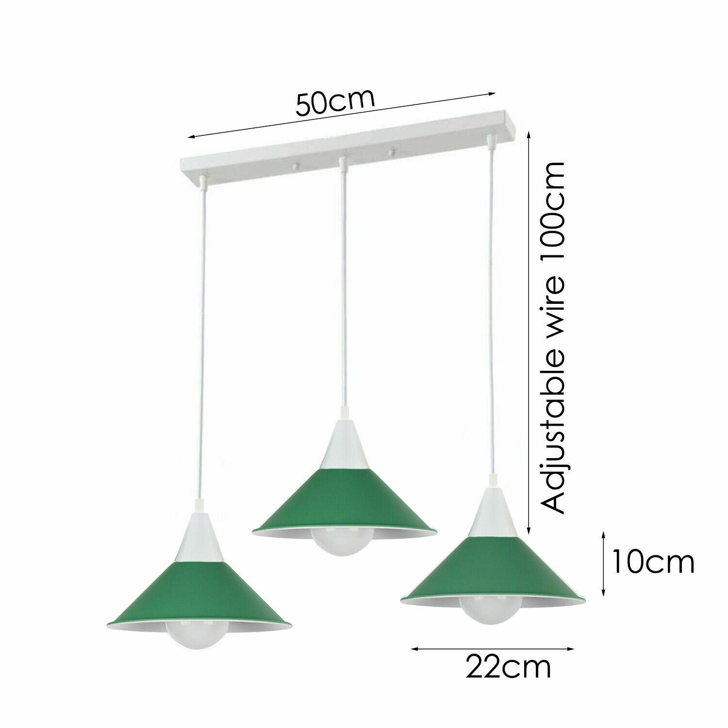Pendelleuchte Deckenleuchte 3 Kopflampenschirm Industrial Retro Modern PVC Kabelverschraubung - Bild 8 von 21