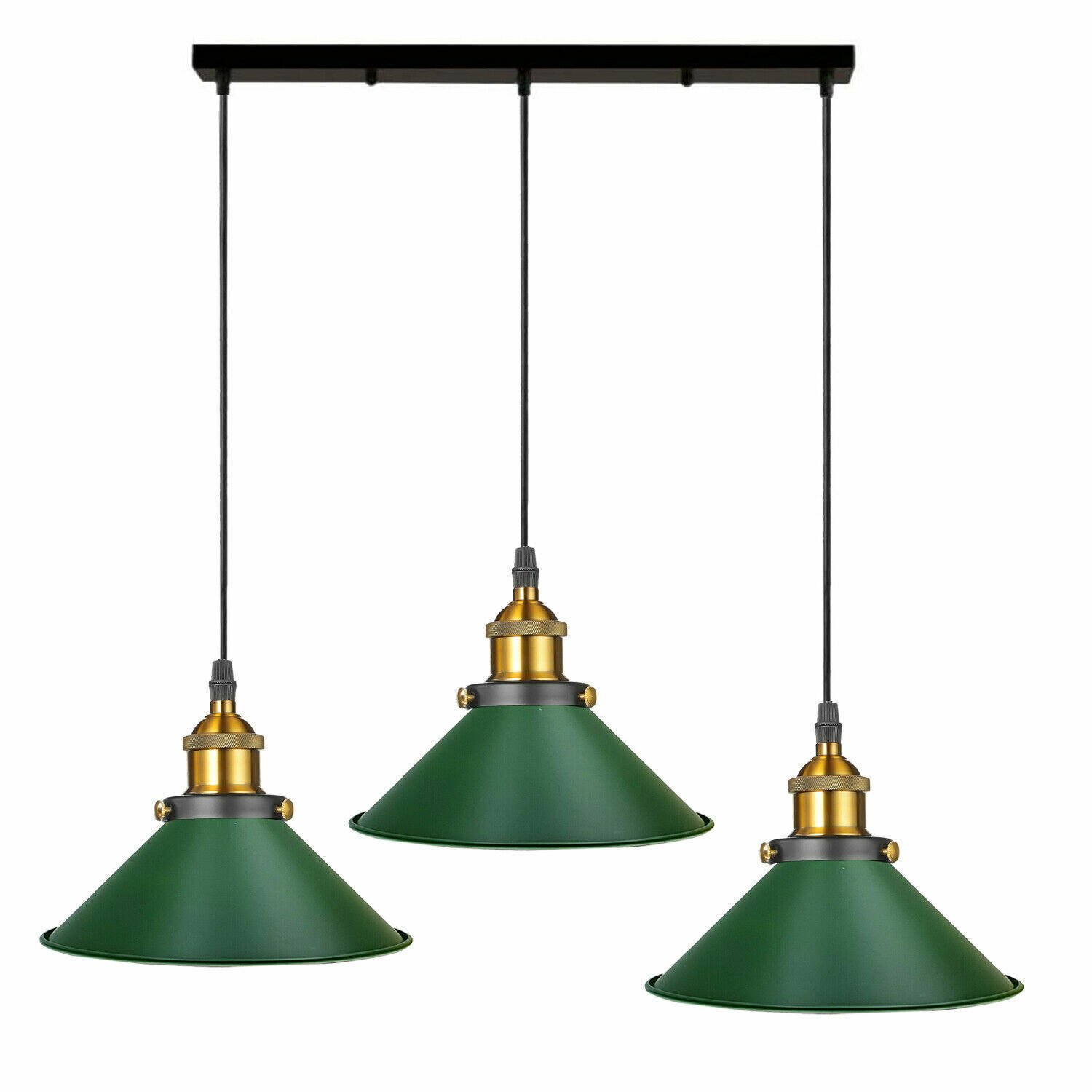 Pendelleuchte Retro Loft Style 3 Köpfe Lampenschirm Vintage Industrie Deckenlampe - Bild 20 von 31