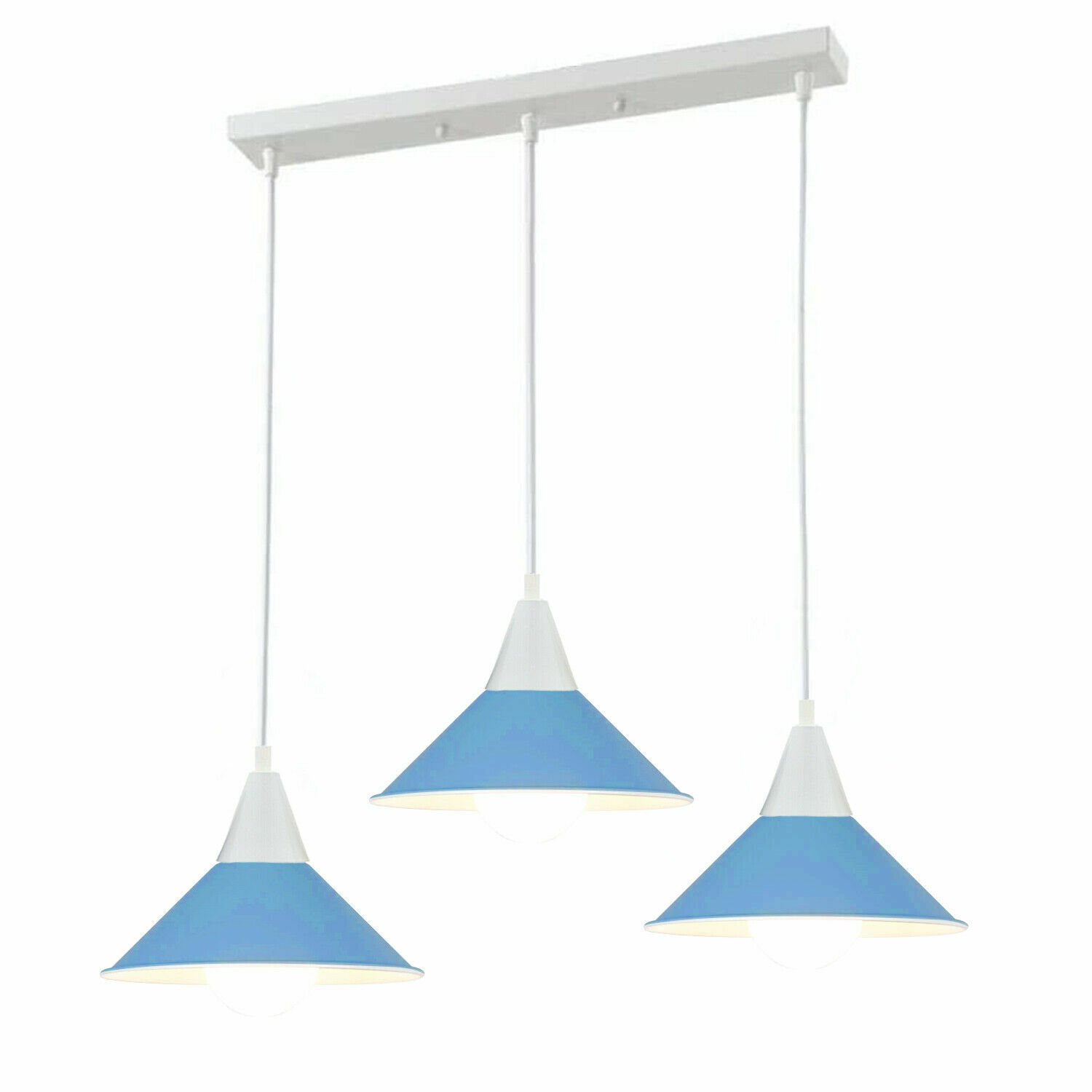 Pendelleuchte Deckenleuchte 3 Kopflampenschirm Industrial Retro Modern PVC Kabelverschraubung - Bild 19 von 21
