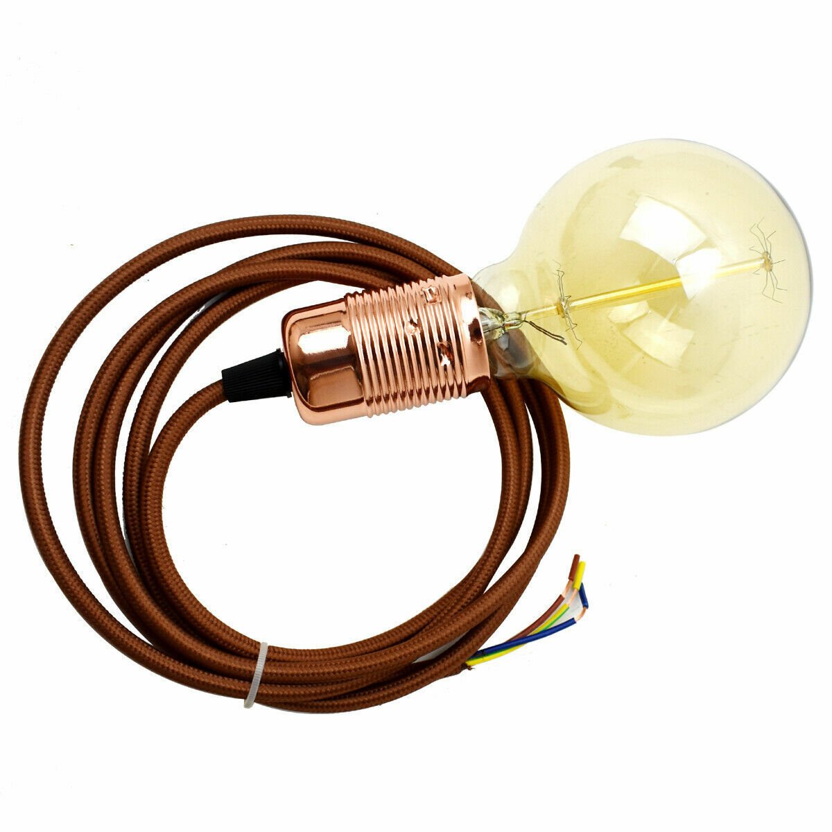 Juego de luces colgantes con cable flexible enchufe de tela premium vintage + E27 gratis - Imagen 9 de 11