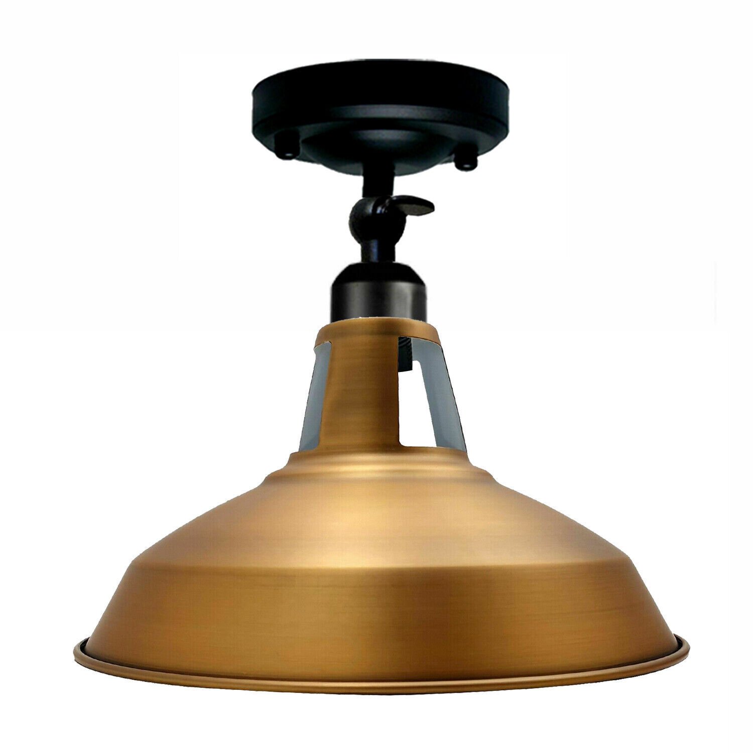 Kit de luz de techo ranura de granero color pantalla de metal montaje al ras E27 soporte de luz - Imagen 20 de 21