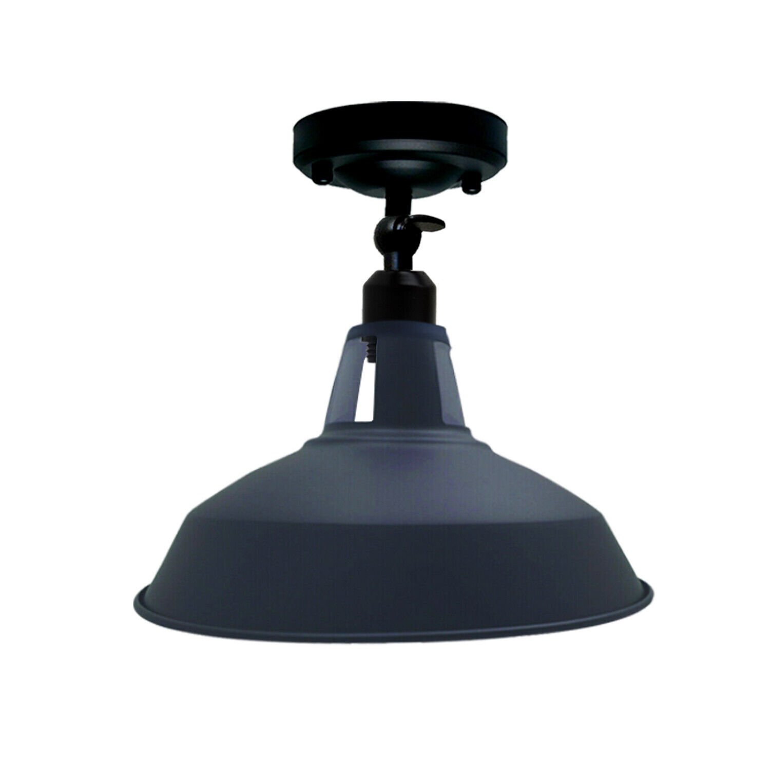 Kit de luz de techo ranura de granero color pantalla de metal montaje al ras E27 soporte de luz - Imagen 10 de 21