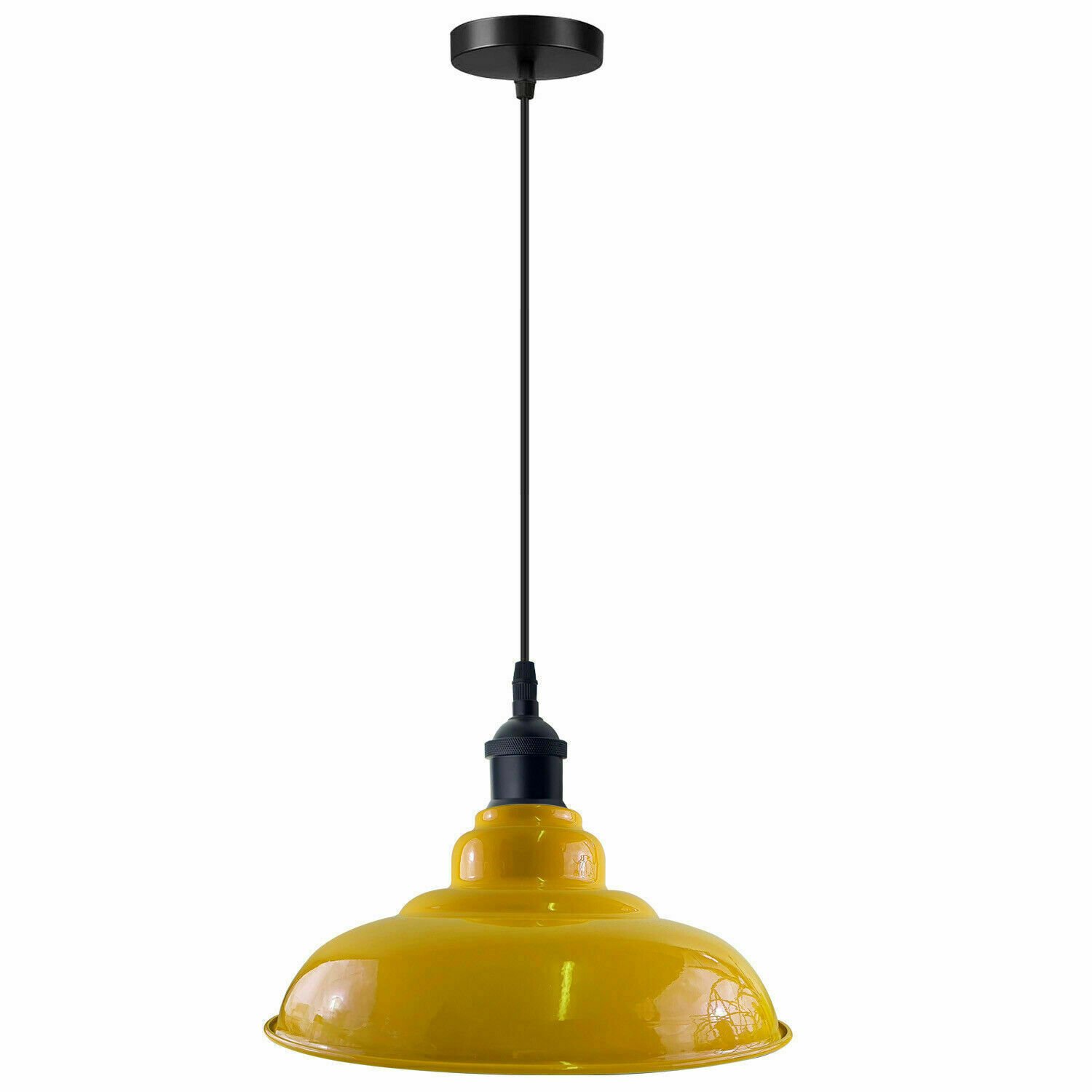 Lámpara colgante de colección luz de techo de metal industrial luces retro soporte E27 - Imagen 21 de 22