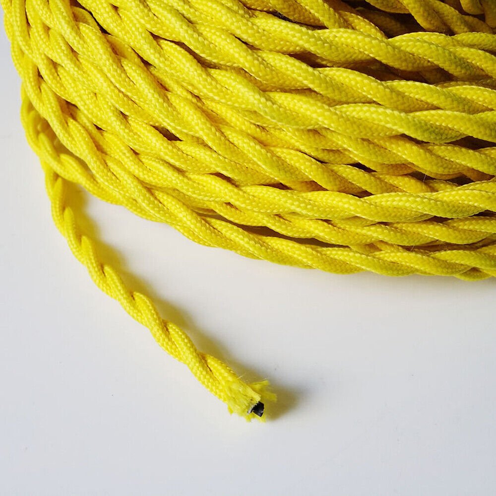 Vintage Color Fabric Cable Wire 2 Core Twisted Electric Light Lamp 5 Pack Cable - Picture 16 of 107