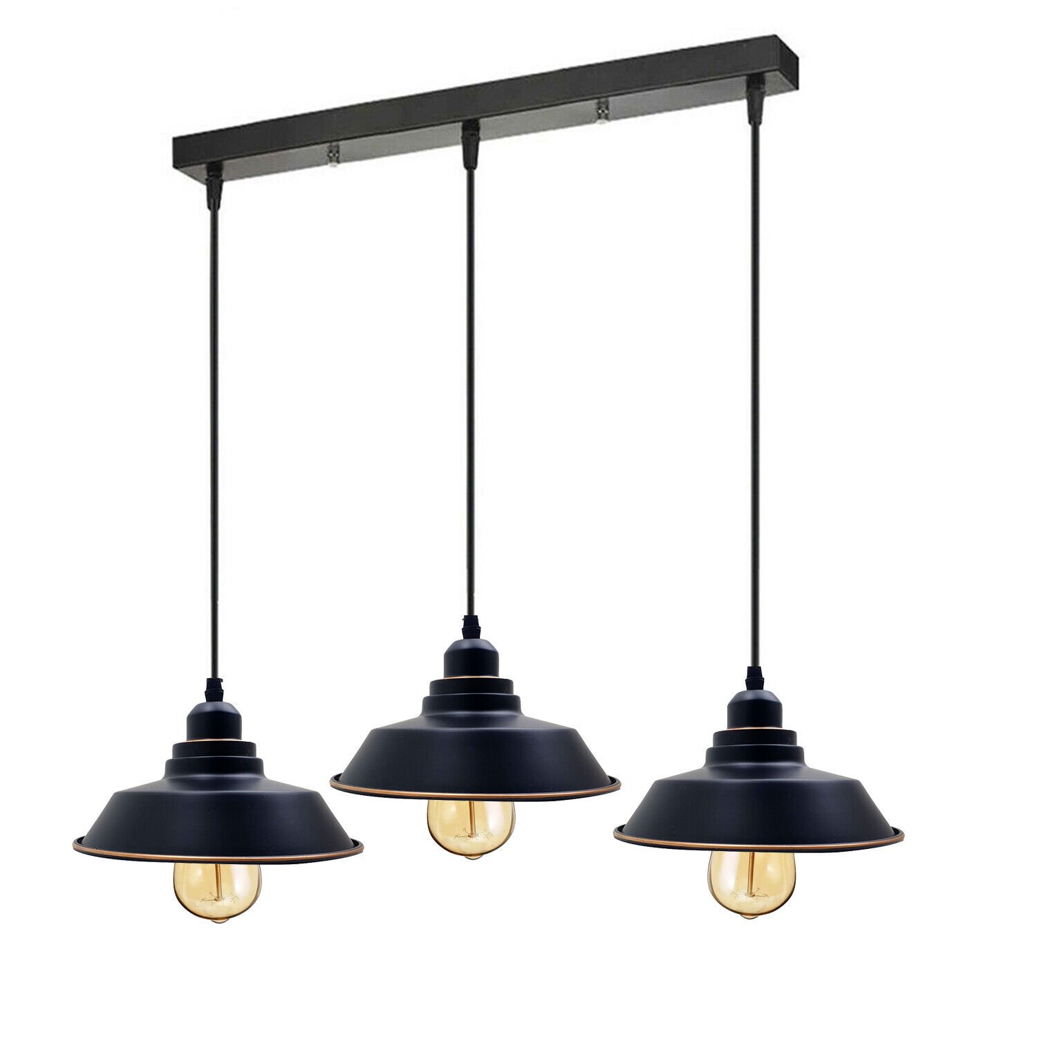 Moderne Retro Industrie Loft Vintage Deckenlampe Schirm Kronleuchter Pendelleuchte - Bild 14 von 18