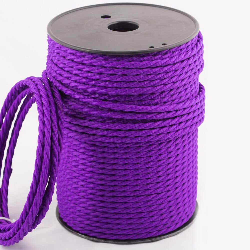 Vintage Color Fabric Cable Wire 2 Core Twisted Electric Light Lamp 5 Pack Cable - Picture 24 of 107