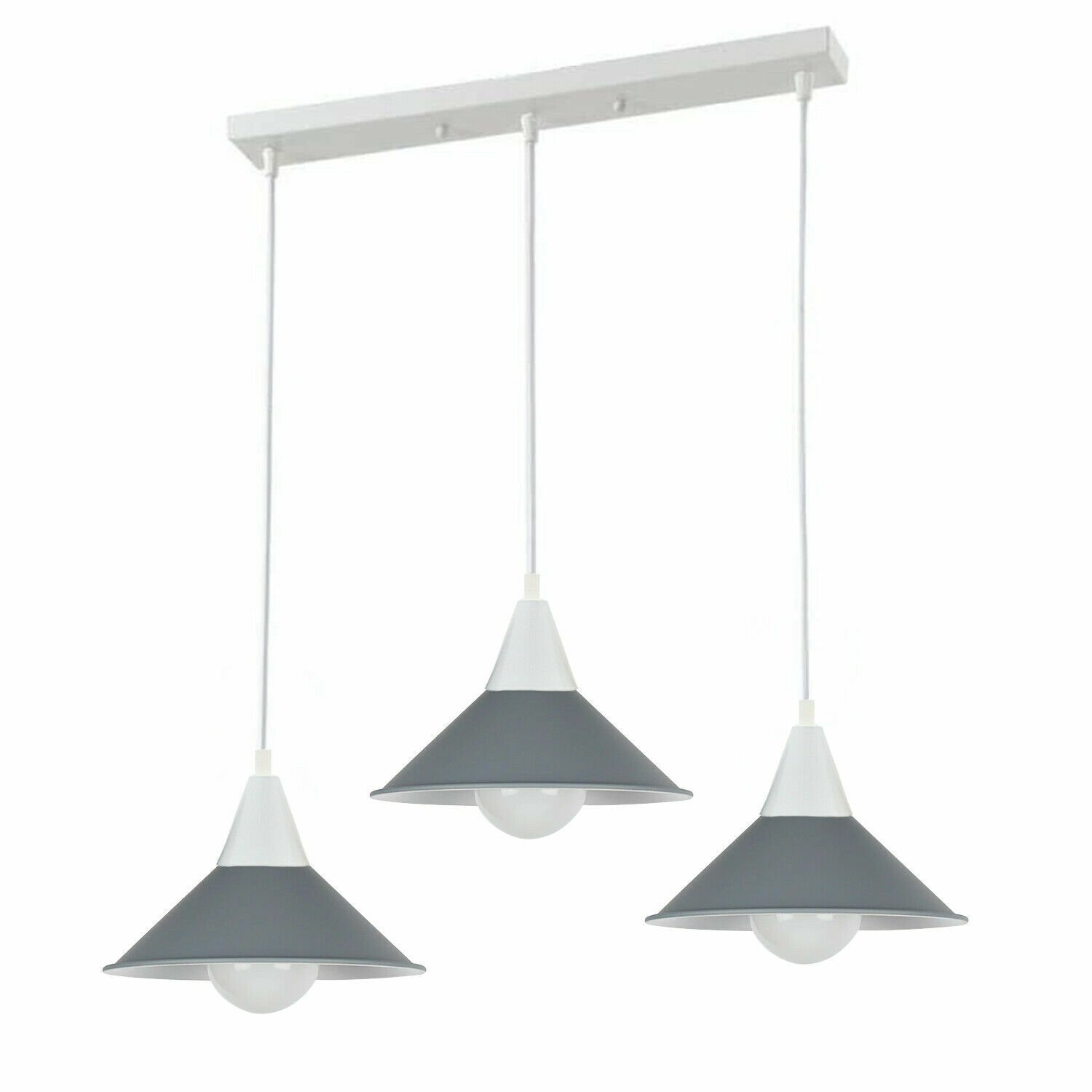 Pendelleuchte Deckenleuchte 3 Kopflampenschirm Industrial Retro Modern PVC Kabelverschraubung - Bild 15 von 21