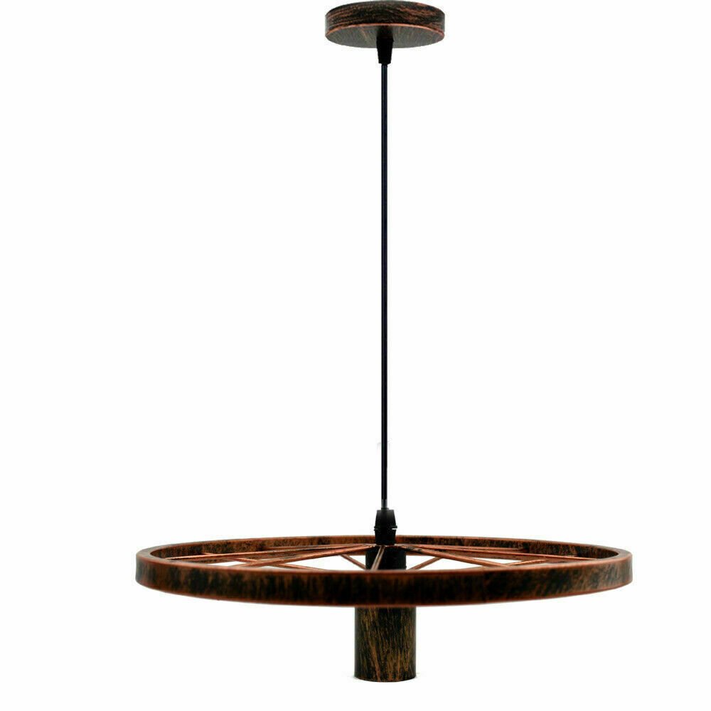 Vintage Retro Industrie Rad Deckenschirm Lampenschirm Stil Hänge Pendelleuchte UK - Bild 19 von 40