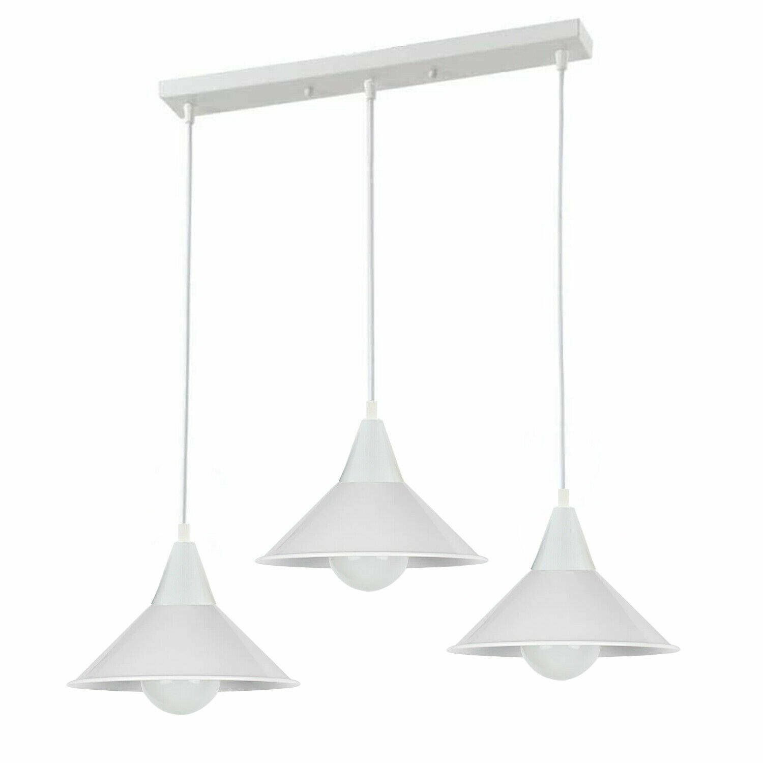 Pendelleuchte Deckenleuchte 3 Kopflampenschirm Industrial Retro Modern PVC Kabelverschraubung - Bild 18 von 21