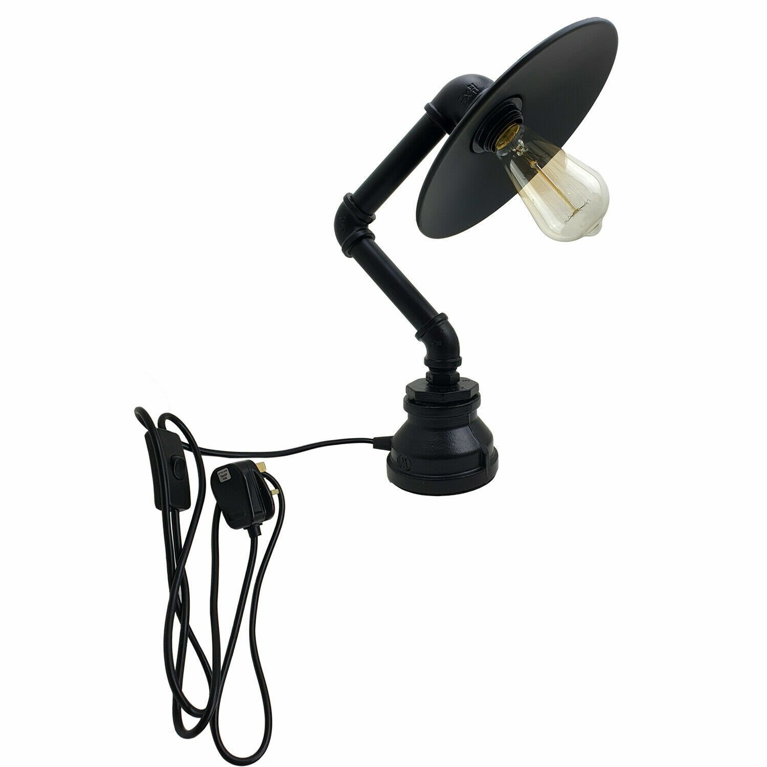 Industrial Robot Table Desk Lamp Pipe Steampunk Vintage Office Bedroom Light - Picture 14 of 30
