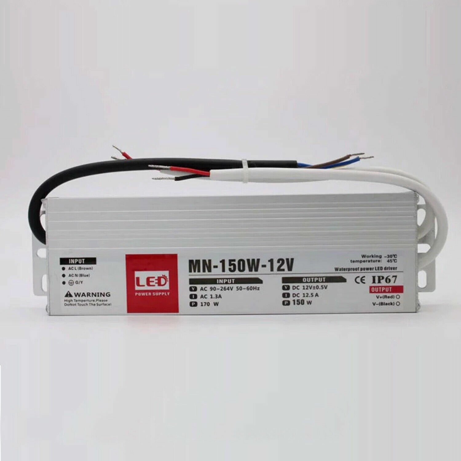 IP67 Ulta Slim AC 240V a DC 12V - LED Controlador Interruptor Fuente de Alimentación Transformador Reino Unido - Imagen 12 de 14