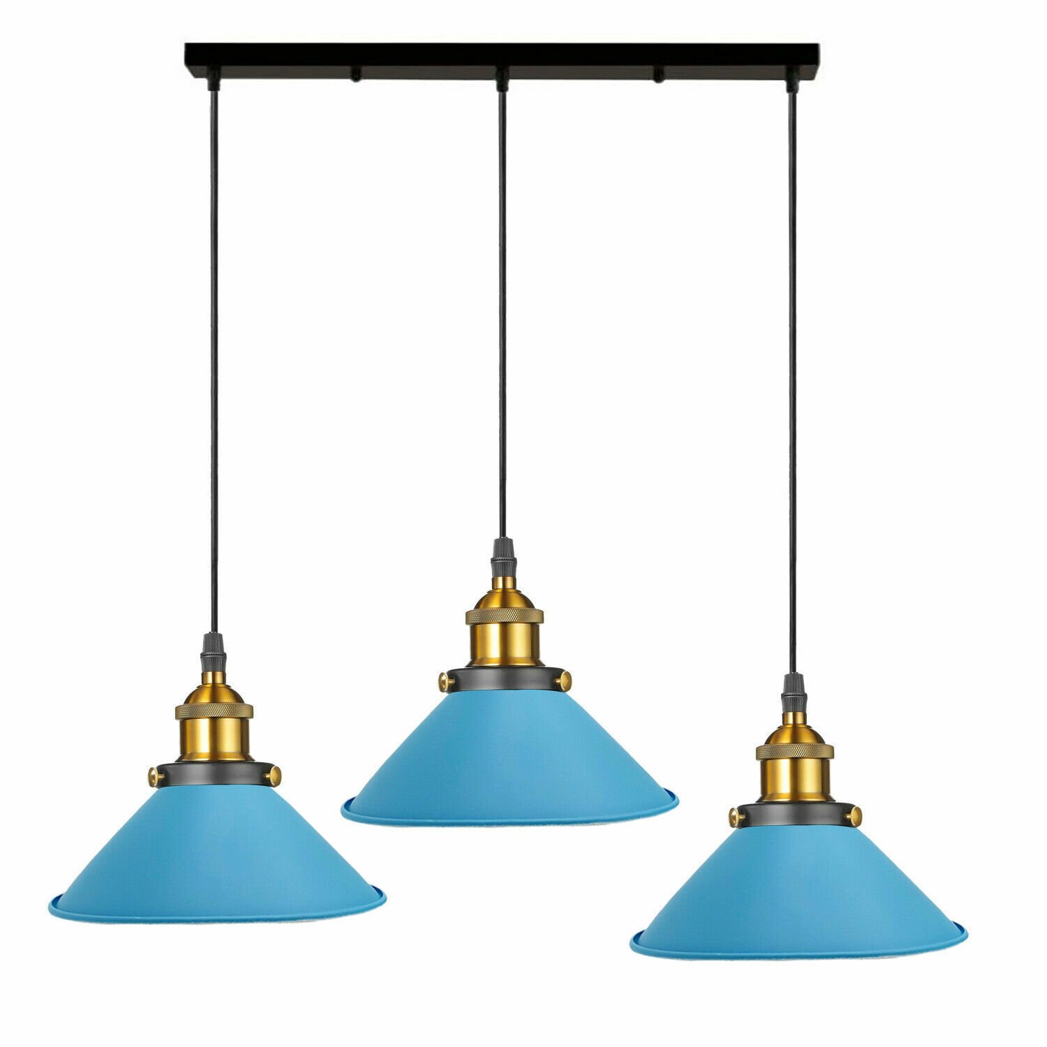 Pendelleuchte Retro Loft Style 3 Köpfe Lampenschirm Vintage Industrie Deckenlampe - Bild 27 von 31