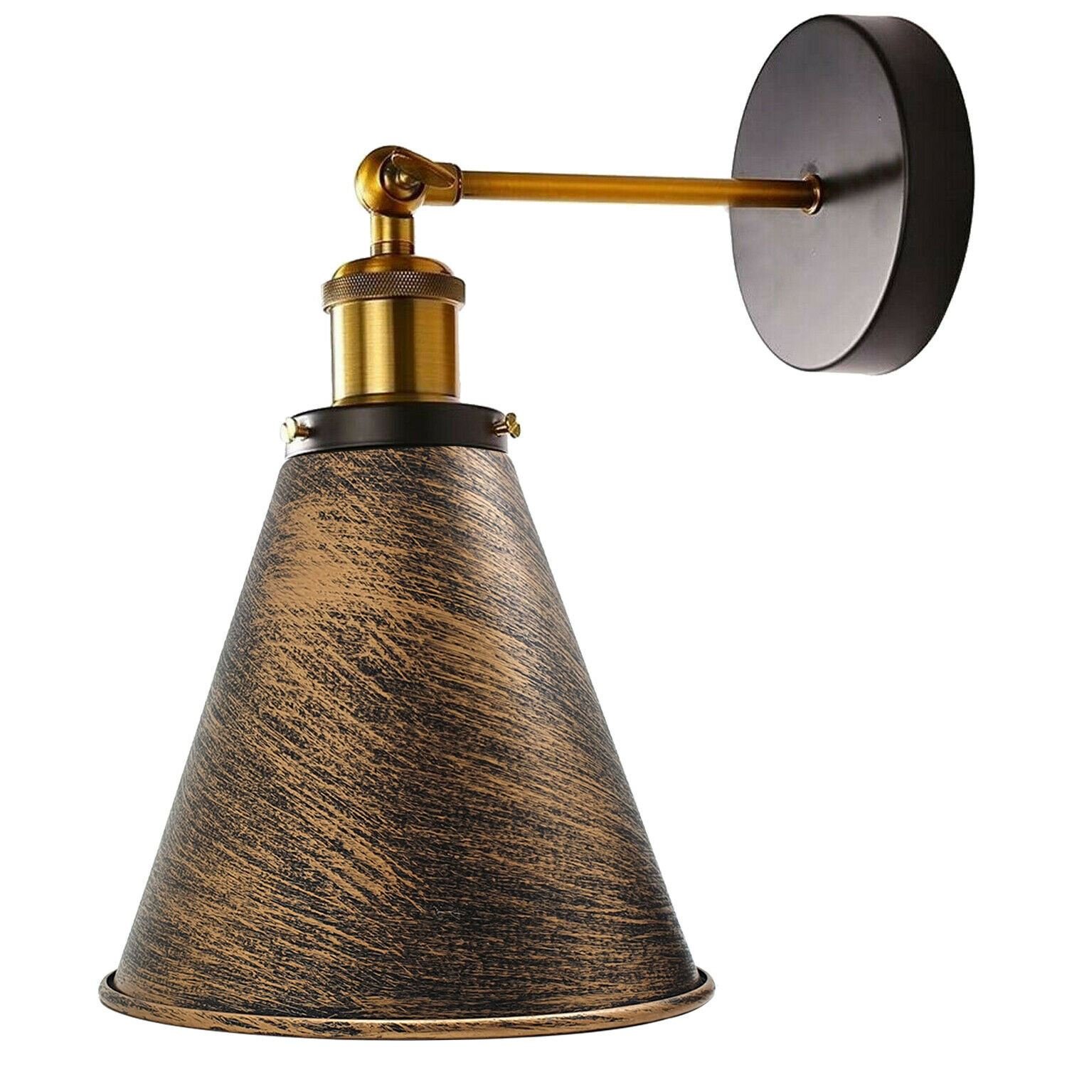 Iluminación interior con forma de cono de metal para luz de pared industrial vintage - Imagen 7 de 15