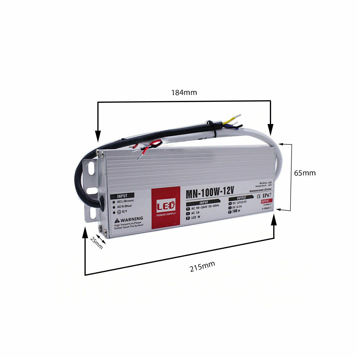 IP67 Ulta Slim AC 240V a DC 12V - LED Controlador Interruptor Fuente de Alimentación Transformador Reino Unido - Imagen 10 de 14