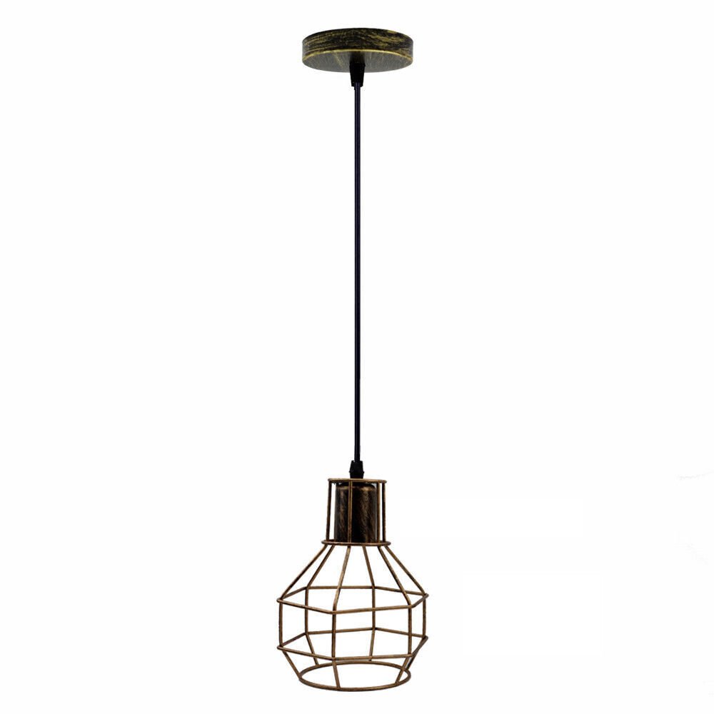 Jaula de metal industrial vintage negra cafetería bar loft colgante pantalla de luz pantalla - Imagen 24 de 25