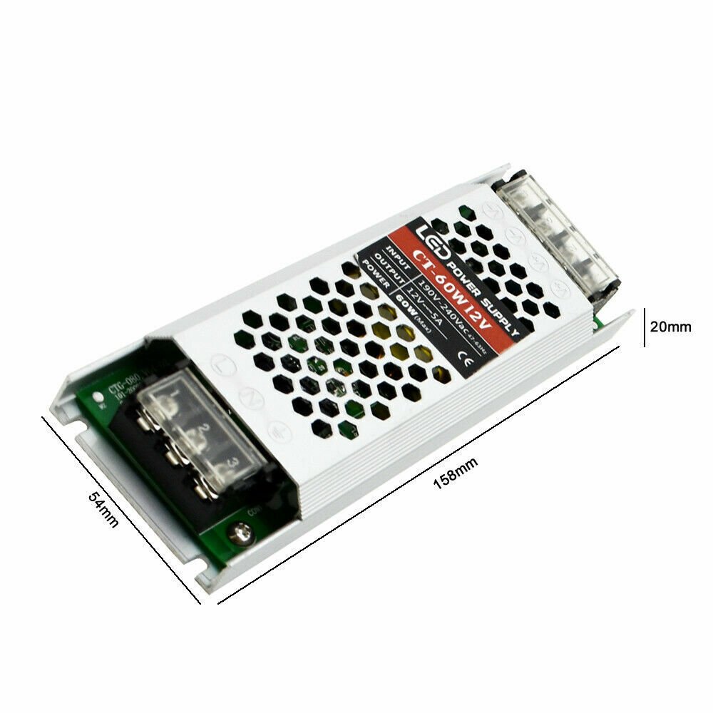 Transformador de fuente de alimentación de controlador LED DC12V 240 V ultra delgado para tira de LED - Imagen 6 de 14