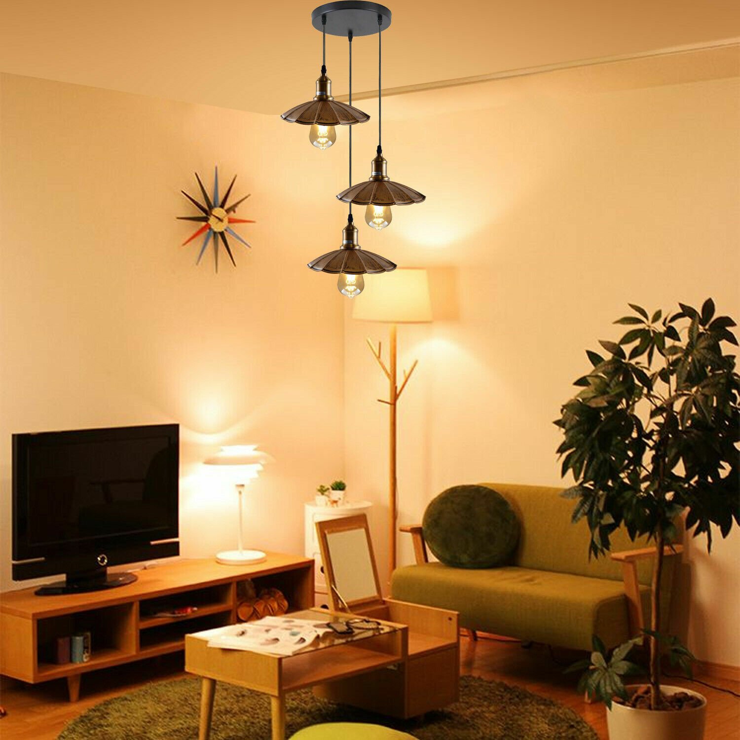 Ceiling Pendant Light Metal Retro Loft Industrial Lampshades E27 Screw Holder UK - Picture 23 of 29