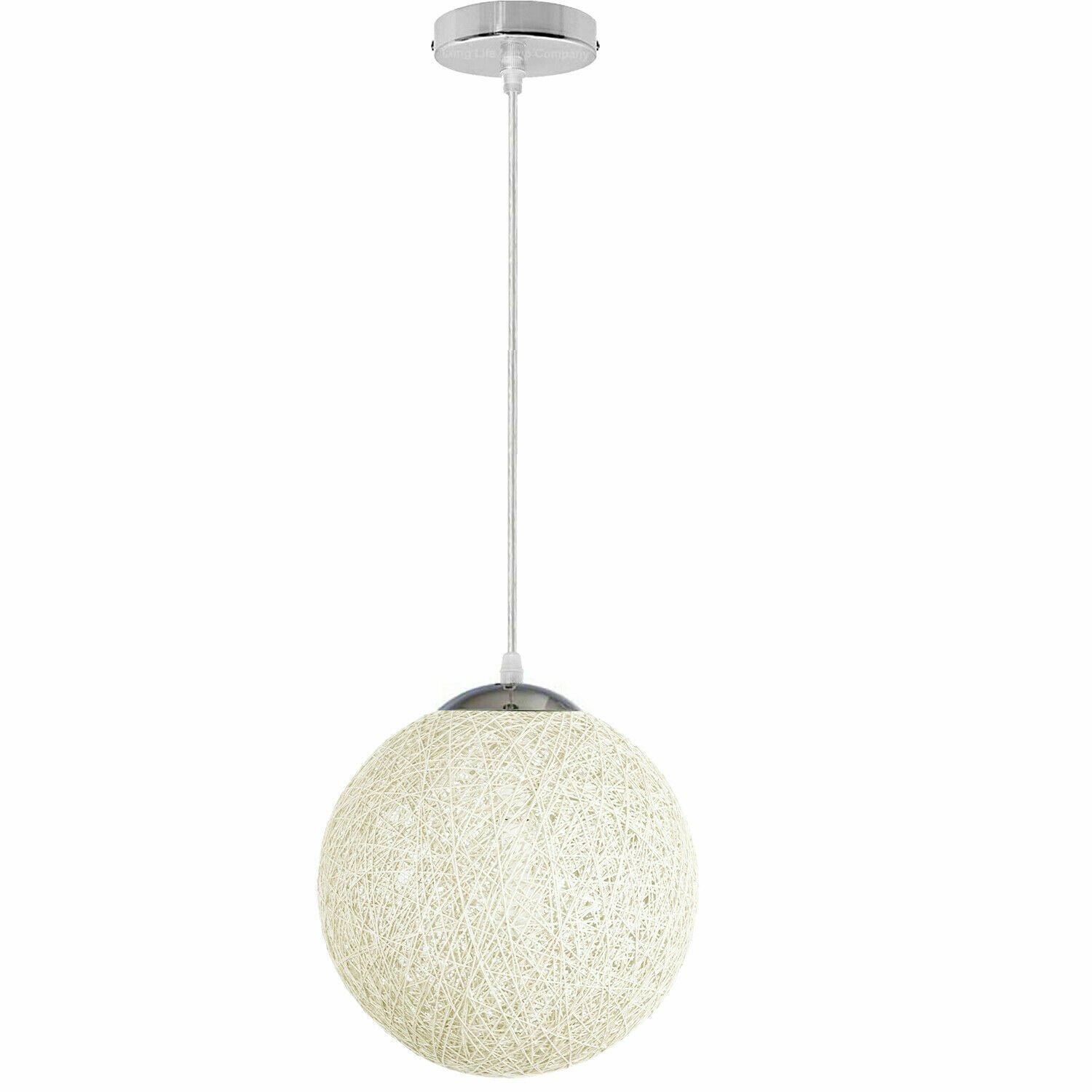 Pendelleuchte modern rund geflochten Rattan Rankenkugel Vintage Deckenleuchter UK - Bild 11 von 17