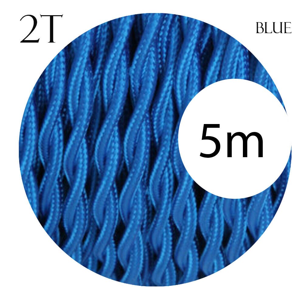 Vintage Color Fabric Cable Wire 2 Core Twisted Electric Light Lamp 5 Pack Cable - Picture 81 of 107