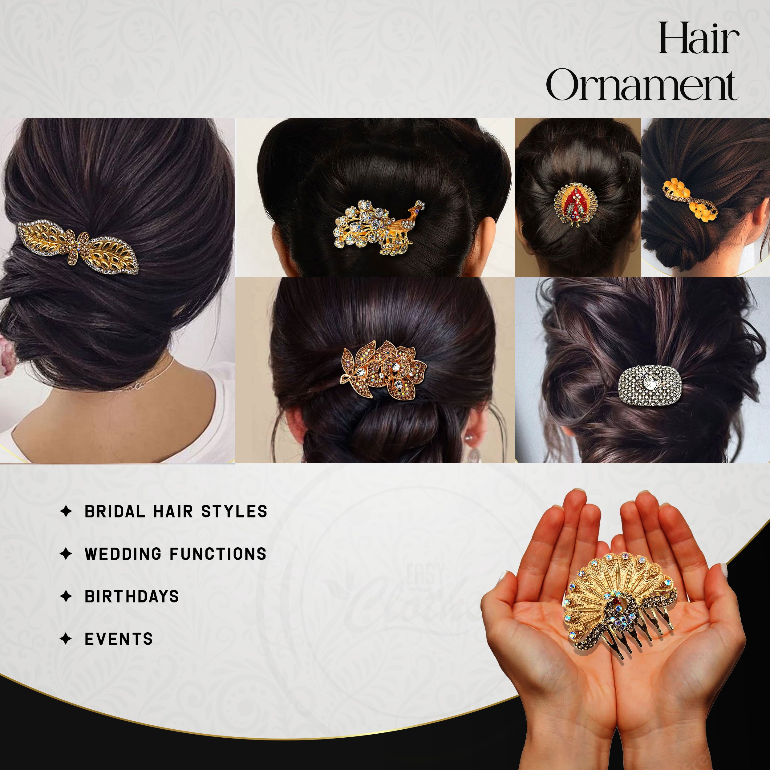 Novia Boda Peine de Pelo Pin Accesorios Tocados Peines para Mujer y... - Imagen 46 de 83