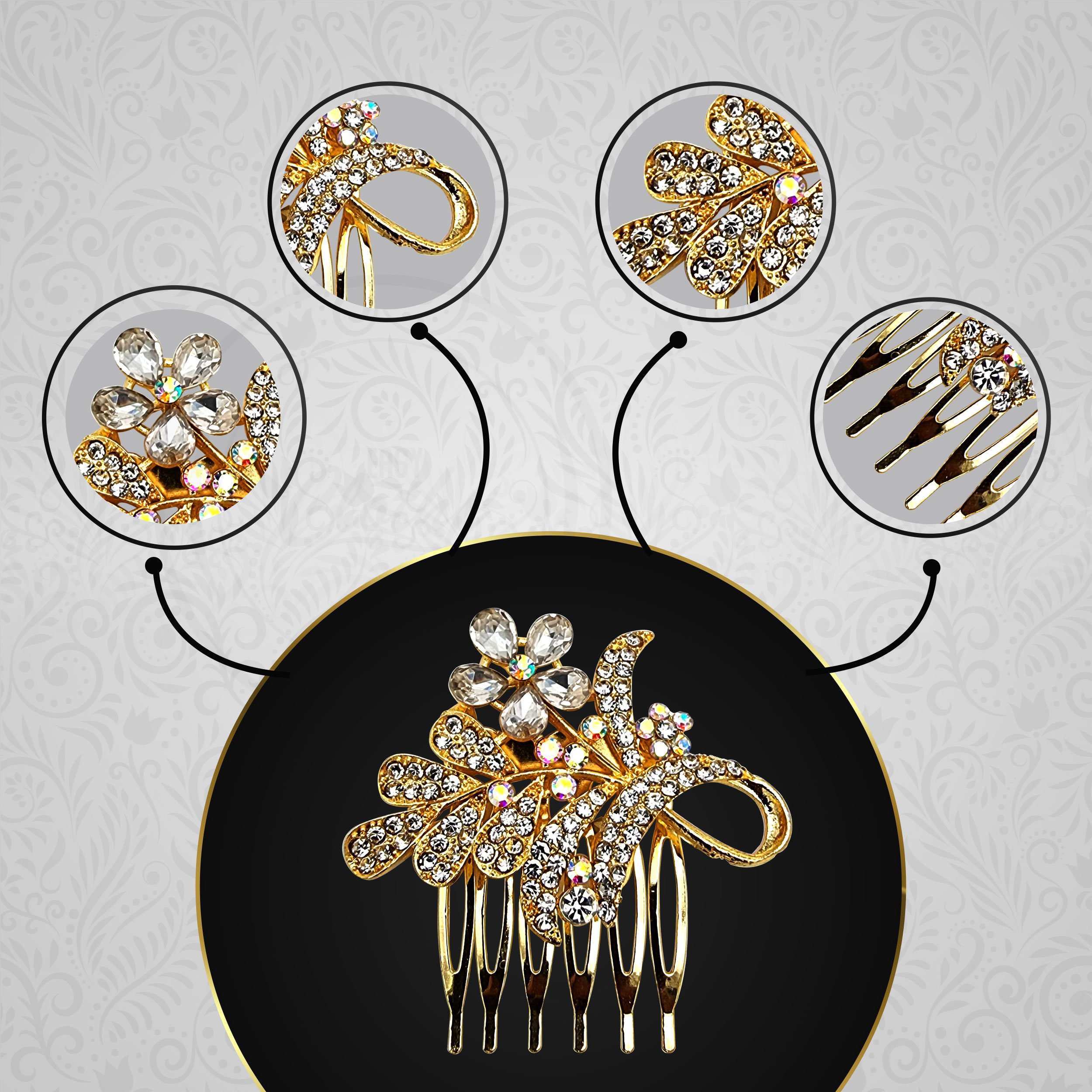 Novia Boda Peine de Pelo Pin Accesorios Tocados Peines para Mujer y... - Imagen 18 de 83