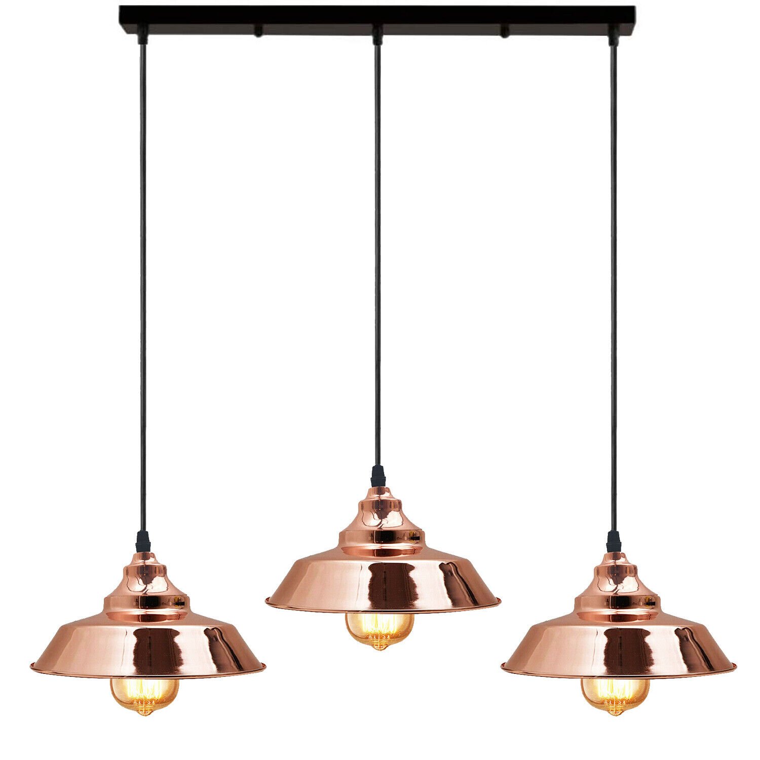 Moderne Retro Industrie Loft Vintage Deckenlampe Schirm Kronleuchter Pendelleuchte - Bild 10 von 18