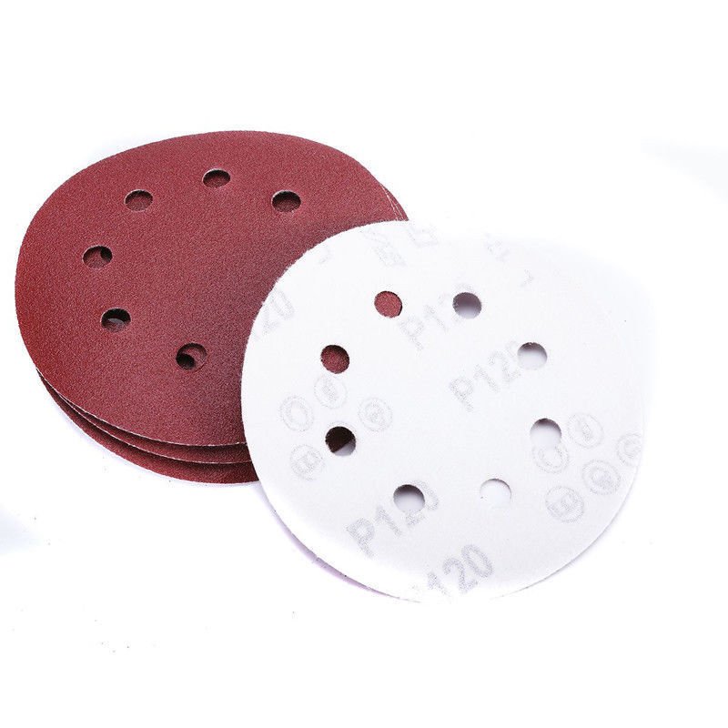 Disco de lijado/papel de lija 125 mm círculo 5" 8 almohadillas de orificios 40-600 GRIT - Imagen 16 de 32