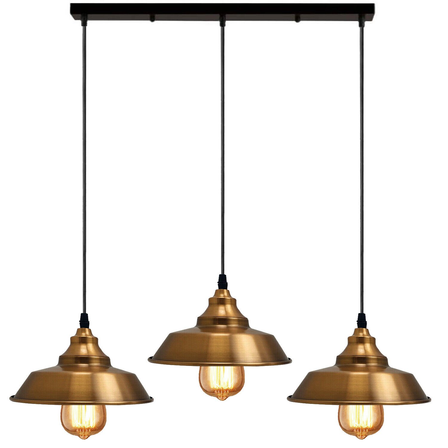 Moderne Retro Industrie Loft Vintage Deckenlampe Schirm Kronleuchter Pendelleuchte - Bild 12 von 18