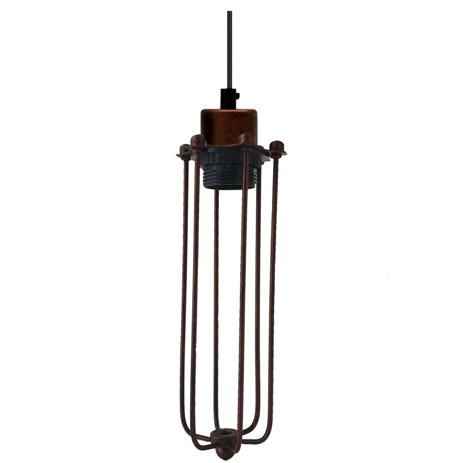Vintage Industrial Style Pendant Light Long Tube Cage Hanging Ceiling Lamp Light - Picture 12 of 13