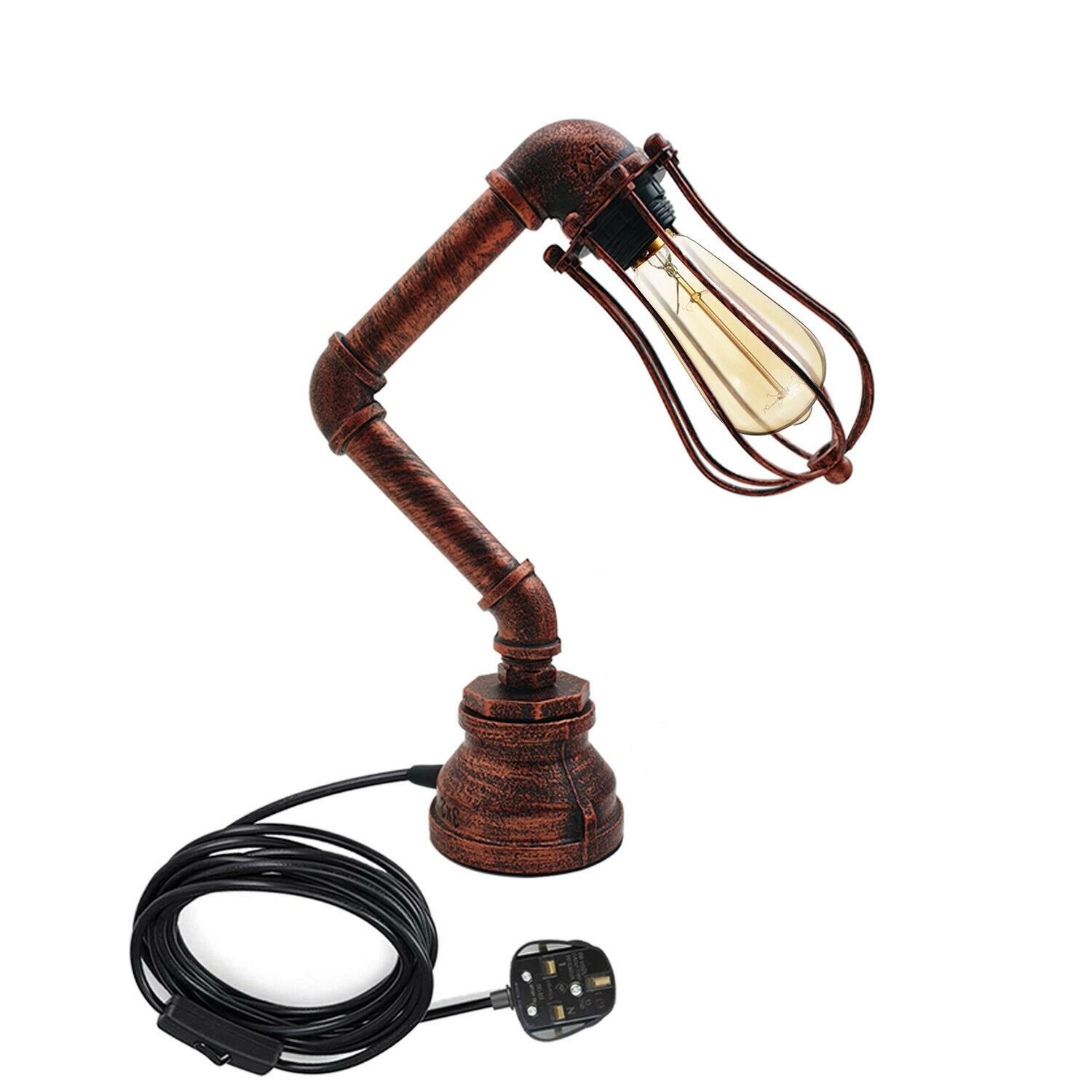Nachtlampe Industrie Metall Wohnzimmer Schreibtisch Tisch Licht Ballon LED Birne UK - Bild 32 von 32