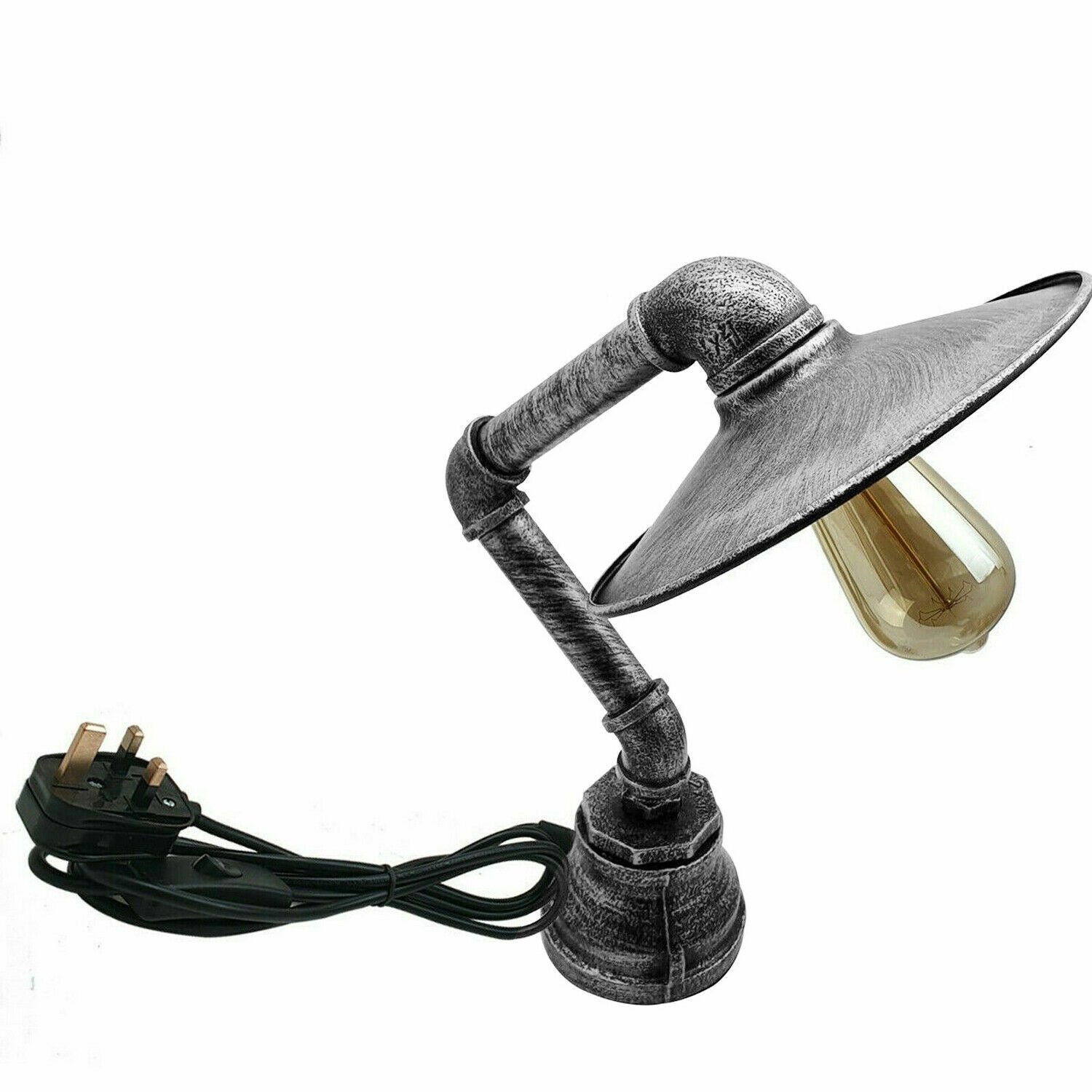Industrial Robot Table Desk Lamp Pipe Steampunk Vintage Office Bedroom Light - Picture 25 of 30