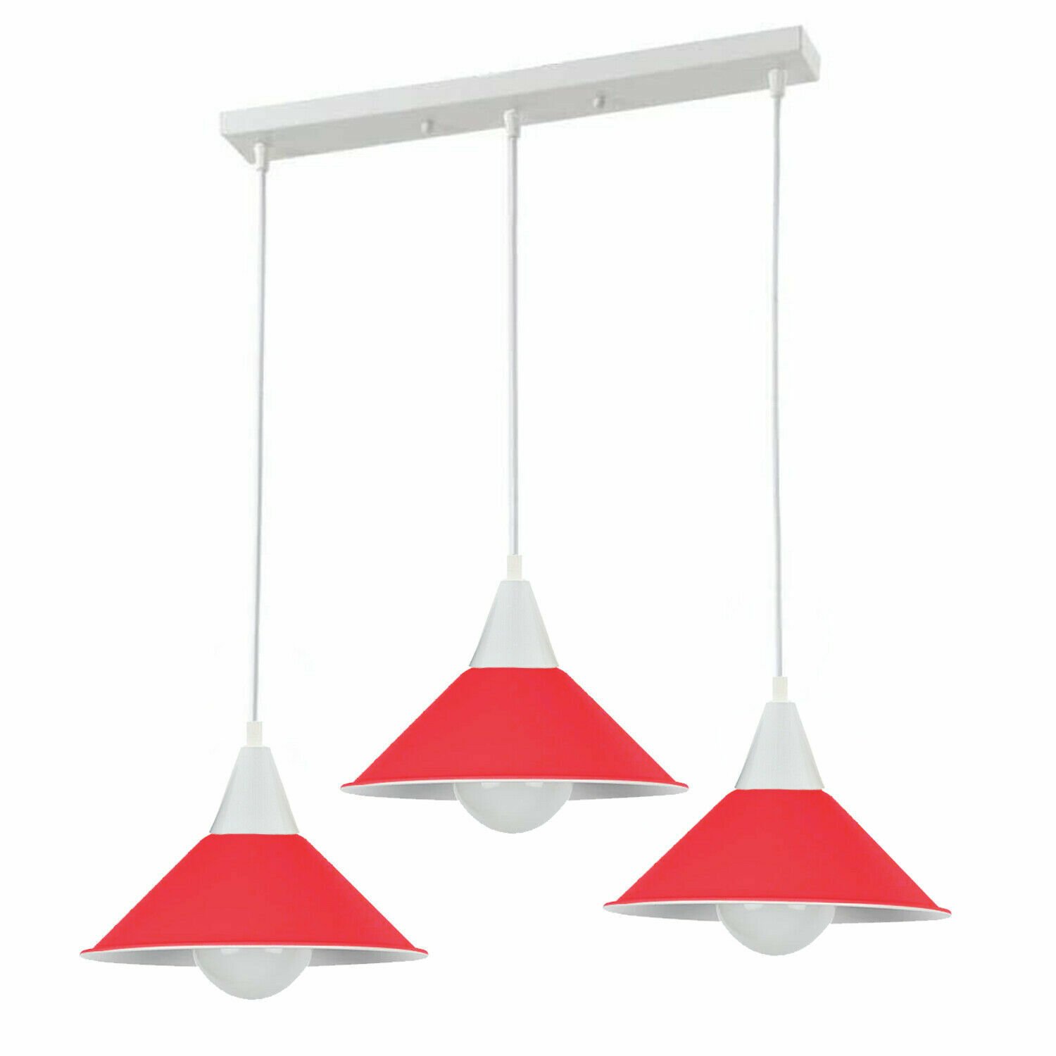 Pendelleuchte Deckenleuchte 3 Kopflampenschirm Industrial Retro Modern PVC Kabelverschraubung - Bild 4 von 21