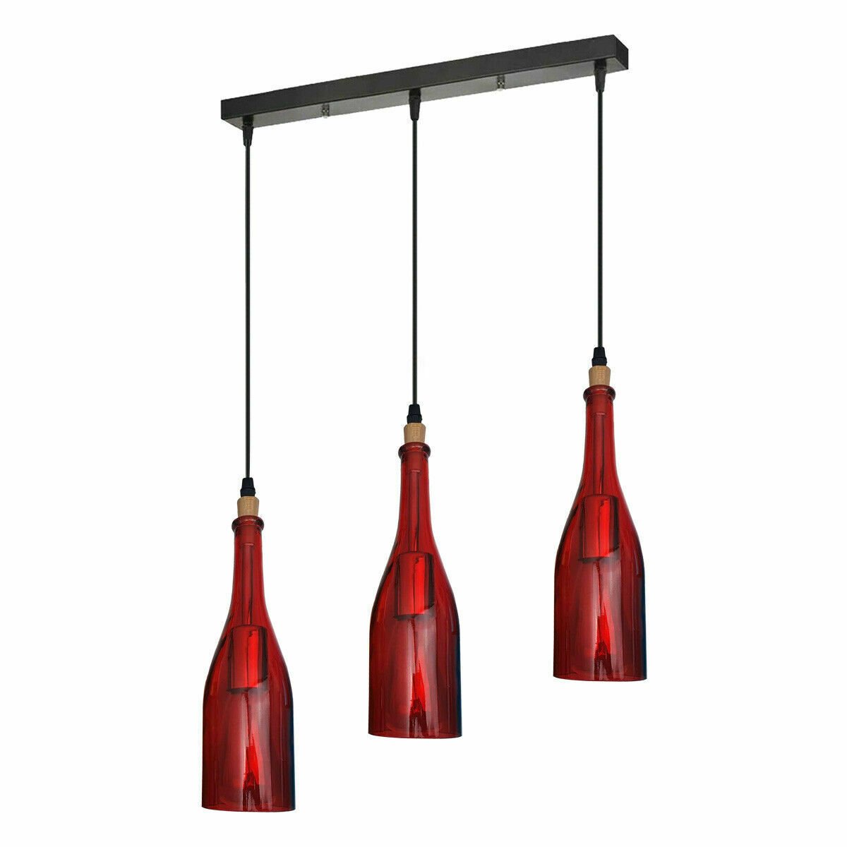 Pendant Light Vintage Industrial Ceiling Retro Loft Style Glass Shade Lamp UK