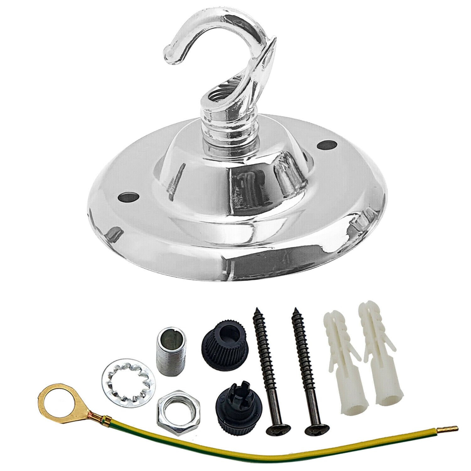 Ceiling Rose Hook Plate Light Fitting Chandelier 75mm Diameter Choose Color - Picture 17 of 21