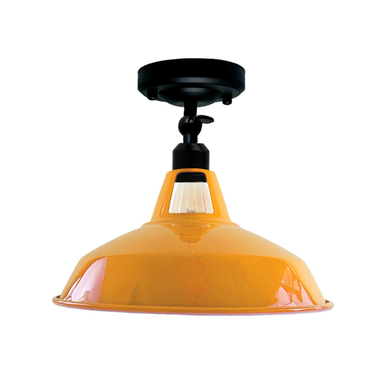 Kit de luz de techo ranura de granero color pantalla de metal montaje al ras E27 soporte de luz - Imagen 21 de 21