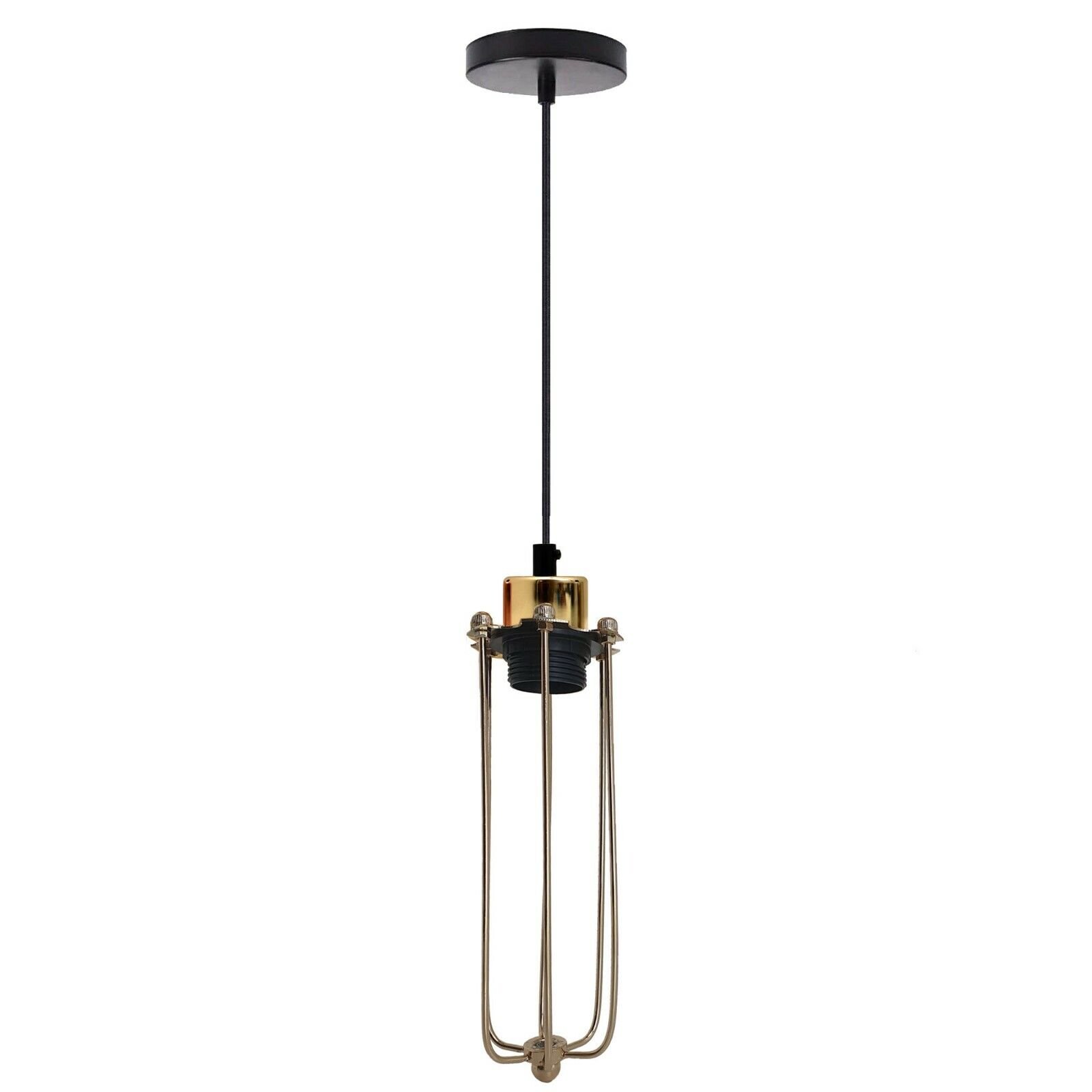 Vintage Industrial Style Pendant Light Long Tube Cage Hanging Ceiling Lamp Light - Picture 7 of 13
