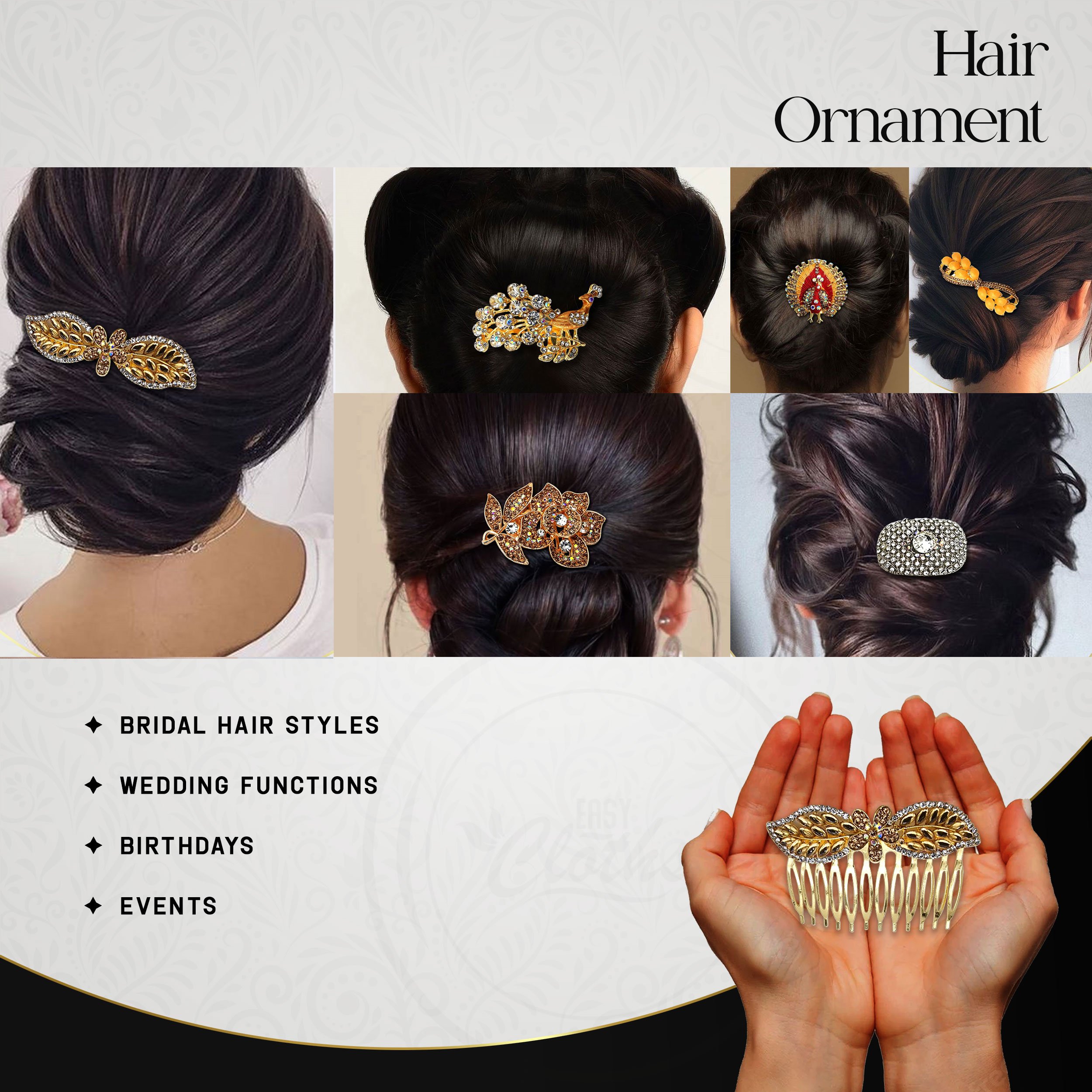 Novia Boda Peine de Pelo Pin Accesorios Tocados Peines para Mujer y... - Imagen 68 de 83