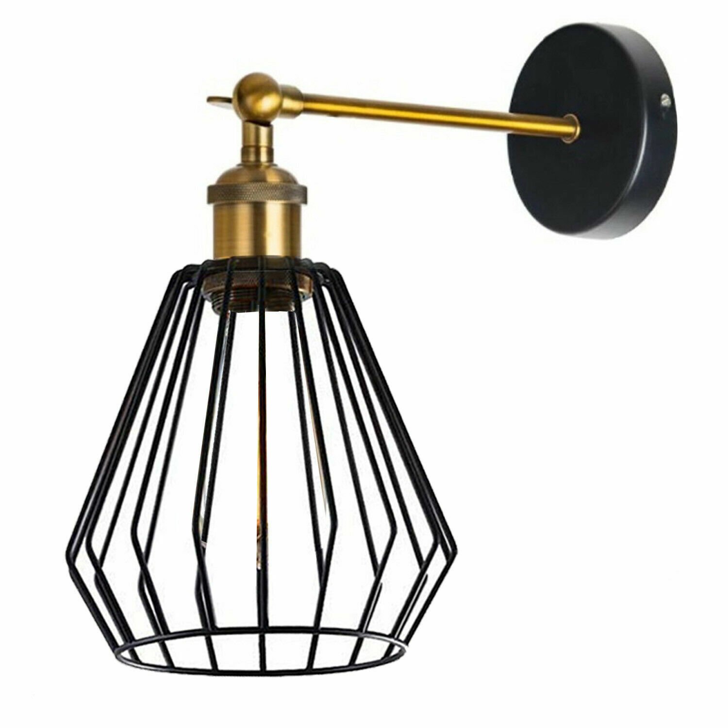 Vintage Wall Light Rustic Industrial Wall Sconce Wall Lamp Light Wire Cage Shade