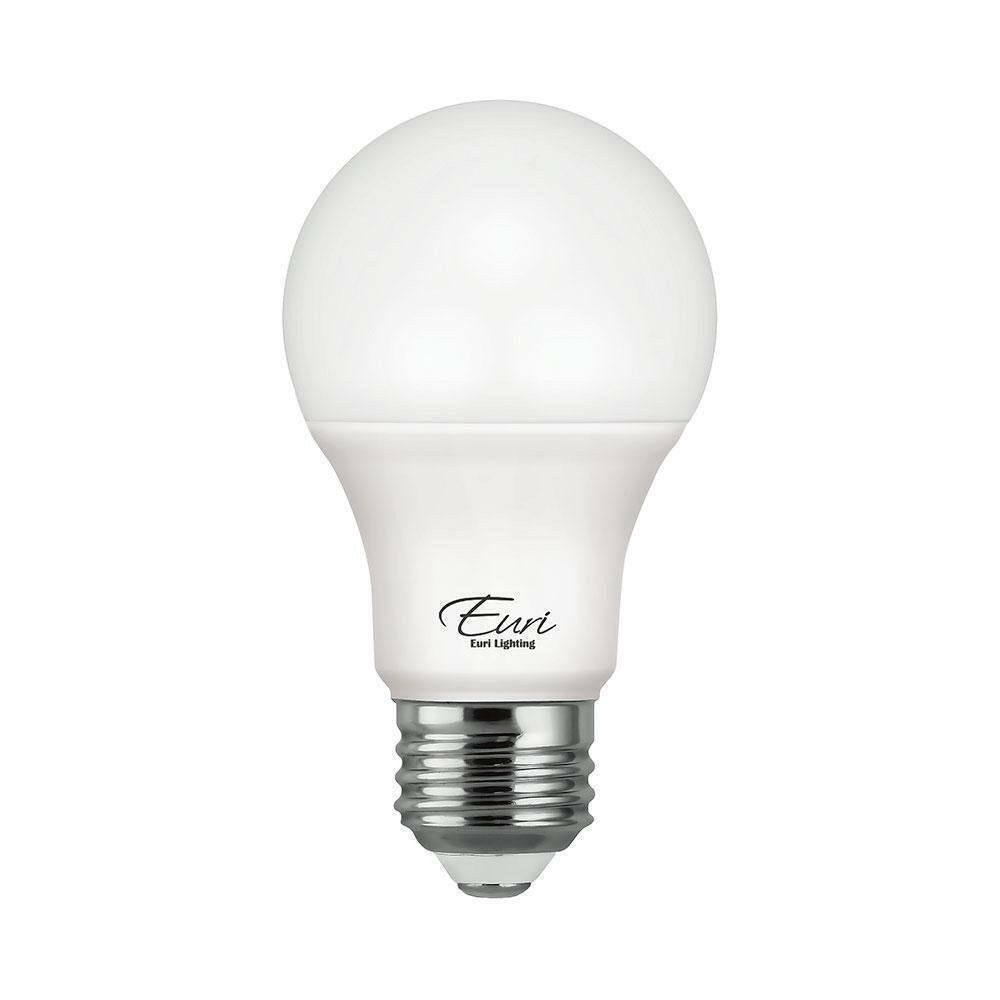 Euri Lighting EA19-6150-4 (4 Pack) Cool White LED Light Bulbs - 5000K, 9W=60W - Picture 2 of 5