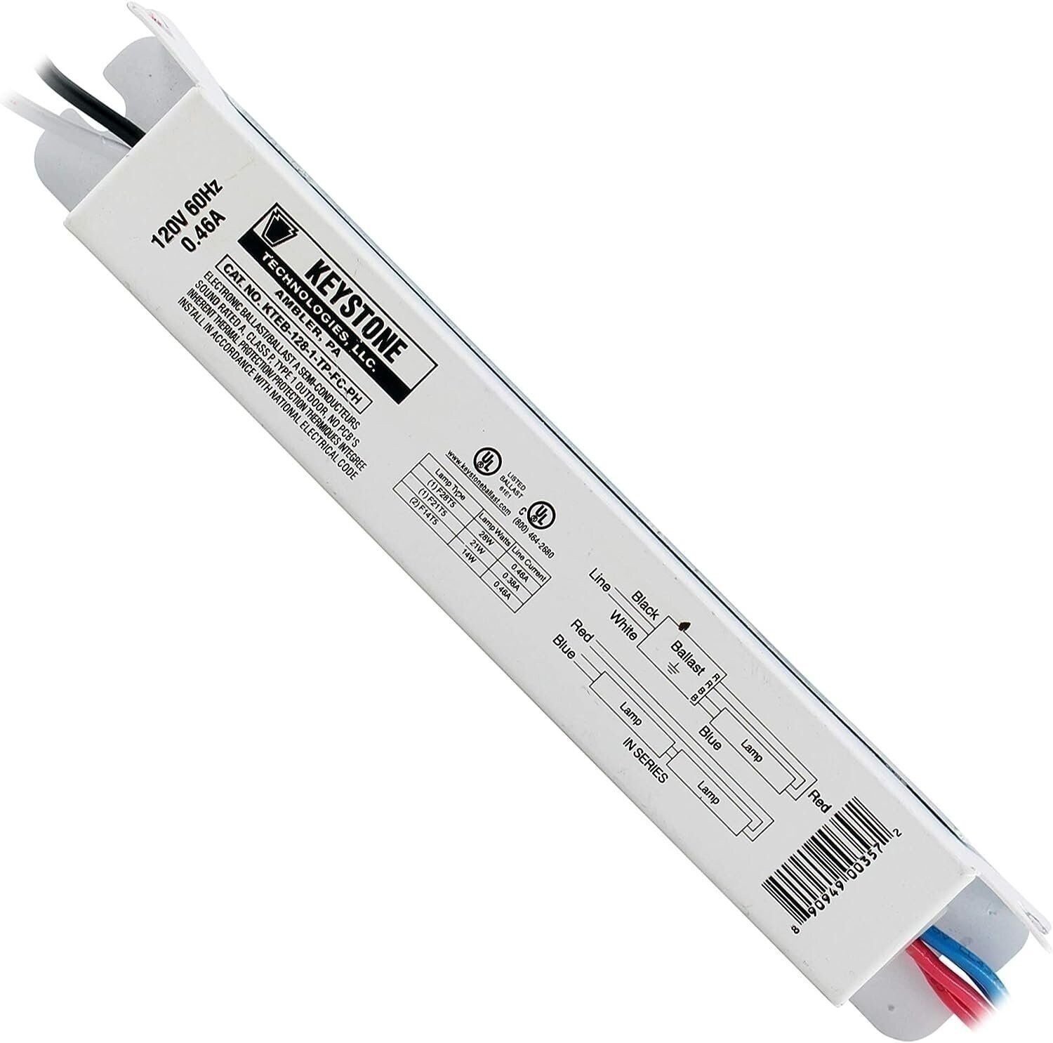 Keystone KTEB-128-1-TP-FC-PH 1 lámpara 28 vatios T5 lastre fluorescente - 120V - Imagen 1 de 1