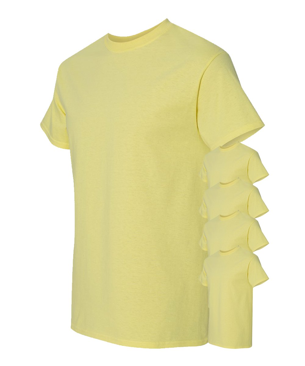 T-shirt uomo Gildan confezione da 5 pezzi Crew pesante 5,3 oz 100% cotone prestringuto S-3XL - Foto 11 di 37