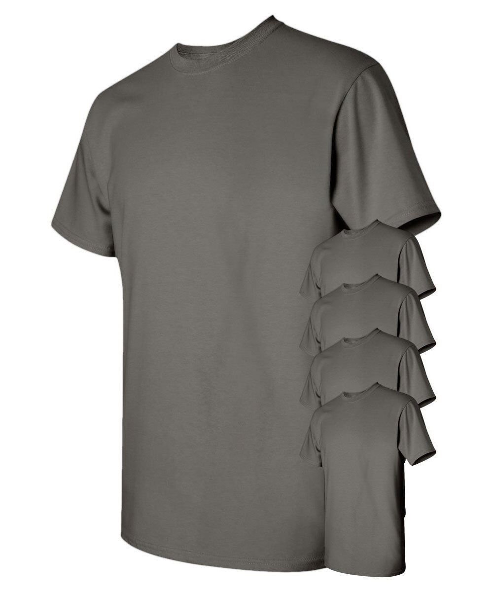T-shirt uomo Gildan confezione da 5 pezzi Crew pesante 5,3 oz 100% cotone prestringuto S-3XL - Foto 10 di 37