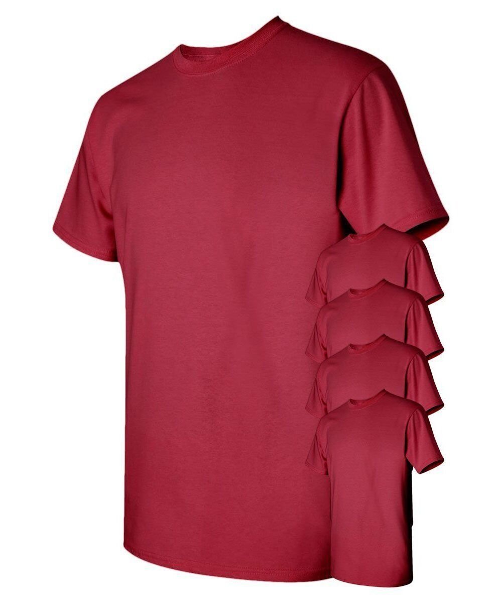 T-shirt uomo Gildan confezione da 5 pezzi Crew pesante 5,3 oz 100% cotone prestringuto S-3XL - Foto 8 di 37