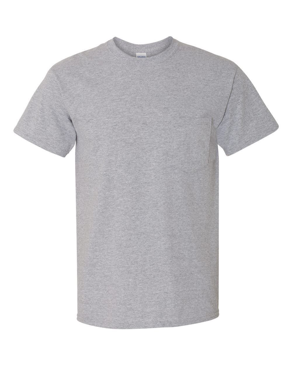 Gildan Mens Pocket T Shirt Heavy Cotton Short Sleeve Blank Tee Top Shirts G530 - Picture 13 of 14