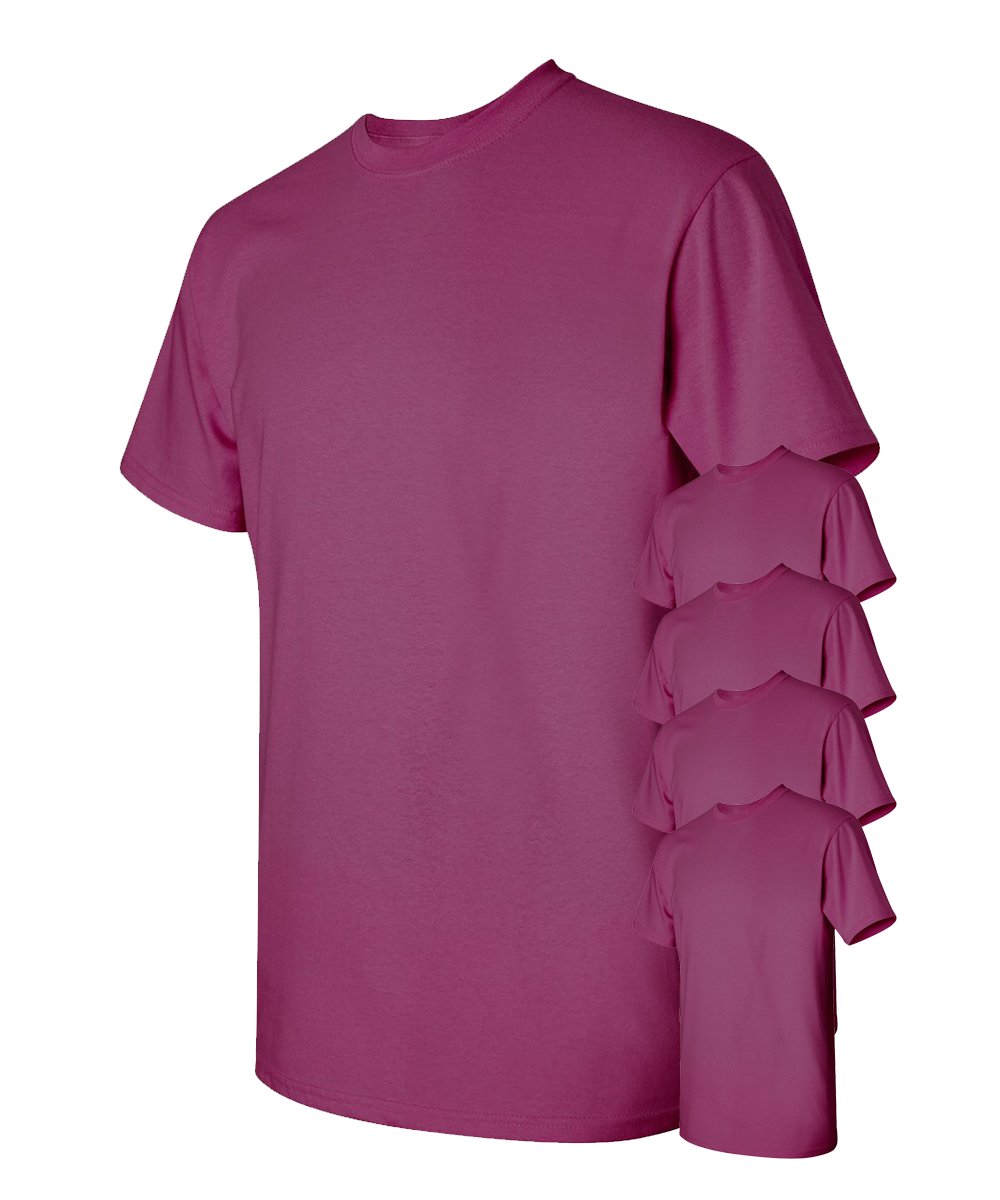 T-shirt uomo Gildan confezione da 5 pezzi Crew pesante 5,3 oz 100% cotone prestringuto S-3XL - Foto 6 di 37