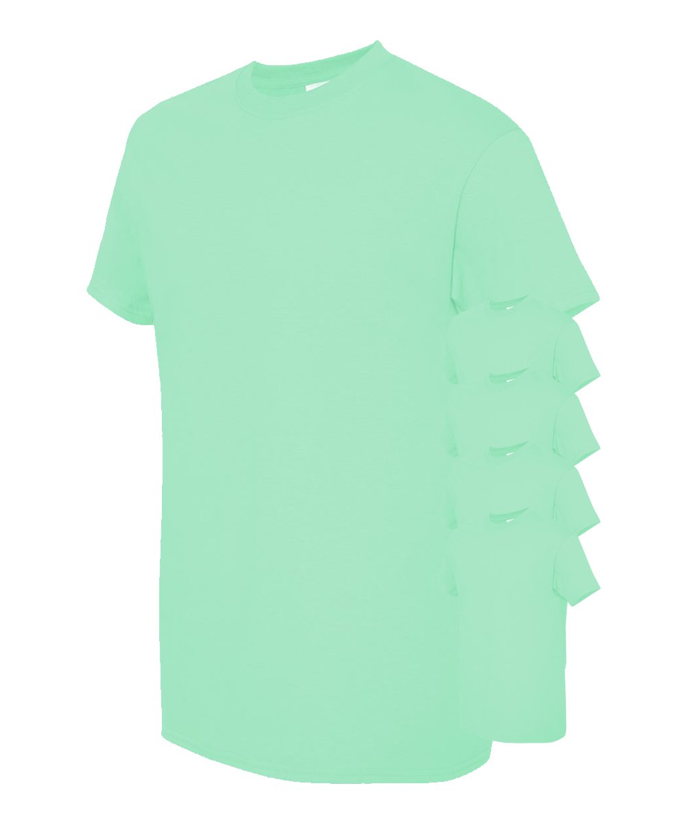T-shirt uomo Gildan confezione da 5 pezzi Crew pesante 5,3 oz 100% cotone prestringuto S-3XL - Foto 26 di 37
