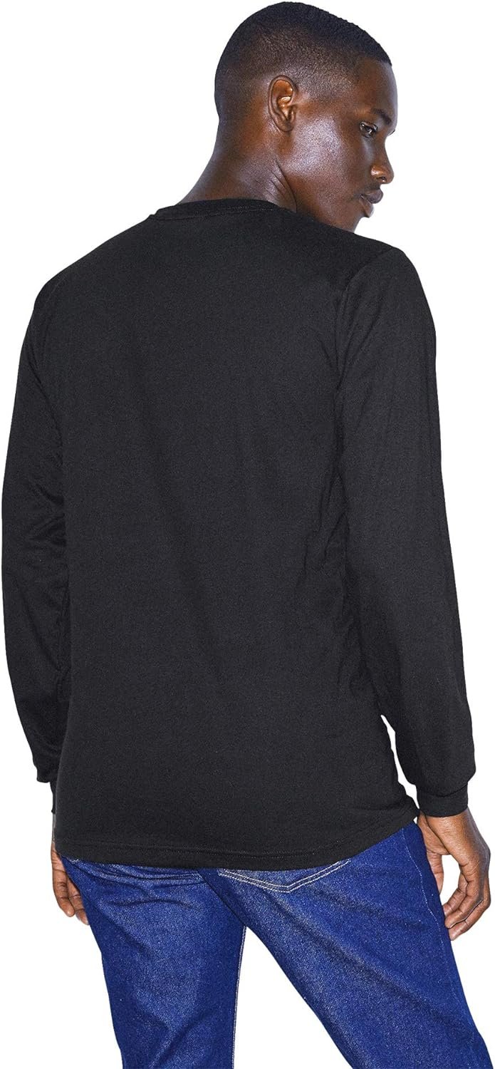 American Apparel Men's Organic Fine Jersey Crewneck Long Sleeve T-Shirt - Picture 4 of 11