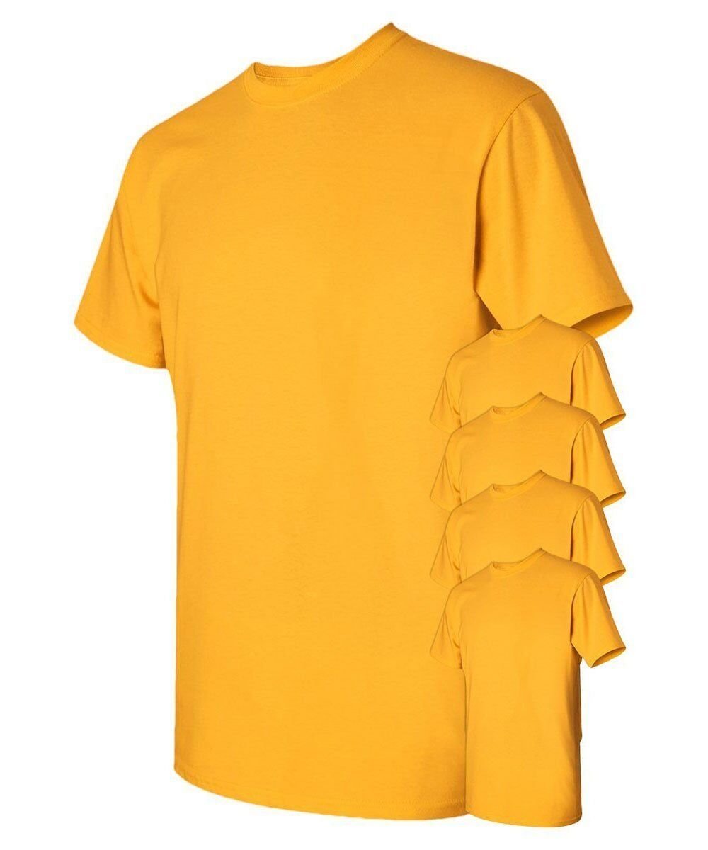 T-shirt uomo Gildan confezione da 5 pezzi Crew pesante 5,3 oz 100% cotone prestringuto S-3XL - Foto 15 di 37